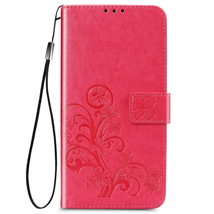 For Xiaomi Redmi 9A Four-leaf Clasp Embossed Buckle Horizontal Flip TPU + PU Leather Case with Lanyard & Card Slot & Wallet & Holder(Magenta) - Xiaomi Cases by buy2fix | Online Shopping UK | buy2fix