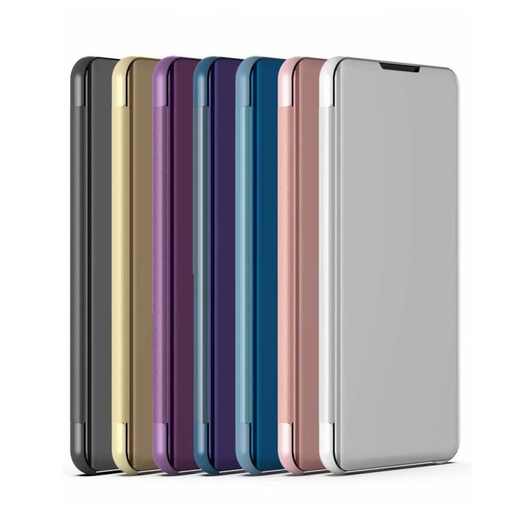 For Samsung Galaxy S21+ 5G Plated Mirror Horizontal Flip Leather Case with Holder(Purple Blue) - Samsung Accessories by buy2fix | Online Shopping UK | buy2fix