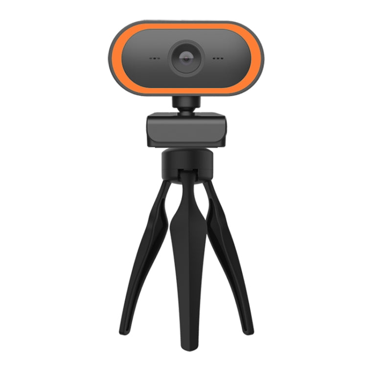 C11 2K Picture Quality HD Without Distortion 360 Degrees Rotate Built-in Microphone Sound Clear Webcams with Tripod(Orange) - HD Camera by buy2fix | Online Shopping UK | buy2fix