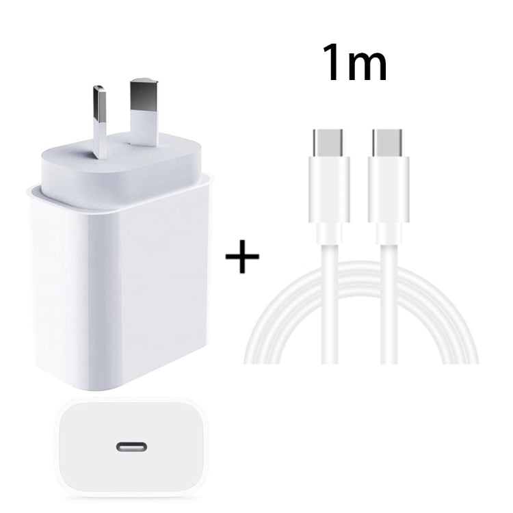 20W PD 3.0 Travel Fast Charger Power Adapter with USB-C / Type-C to Type-C Fast Charge Data Cable, AU Plug(1m) - USB Charger by buy2fix | Online Shopping UK | buy2fix