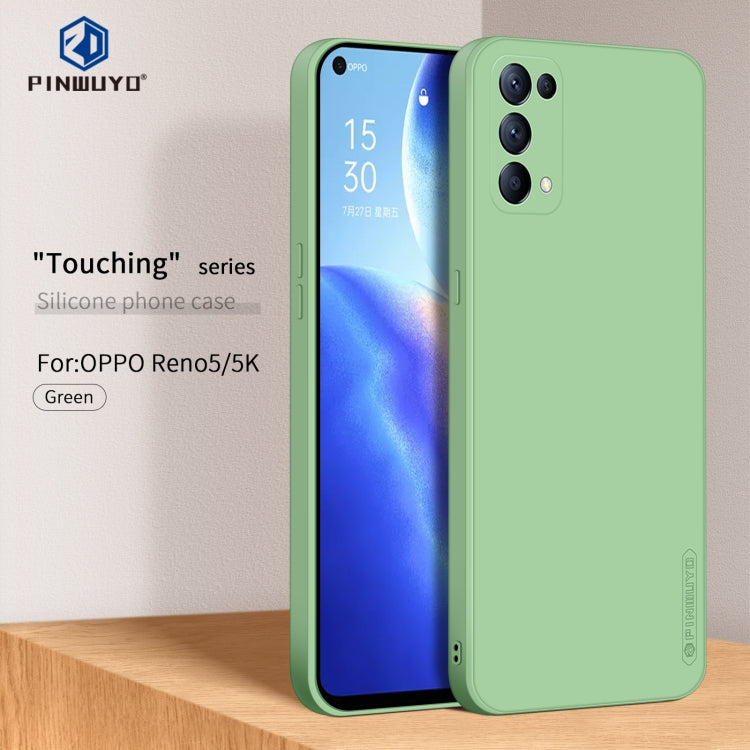 For OPPO Reno5 / Reno5 K / Find X3 Lite PINWUYO Touching Series Liquid Silicone TPU Shockproof Case(Green) - OPPO Cases by PINWUYO | Online Shopping UK | buy2fix