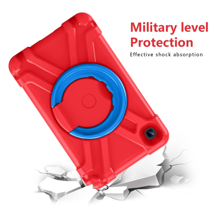 For Galaxy Tab A7 Lite T220/T225 PC + Silicone Shockproof Combination Case with 360 Degree Rotating Holder & Handle(Red+Blue) - Tab A7 Lite T220 / T225 by buy2fix | Online Shopping UK | buy2fix