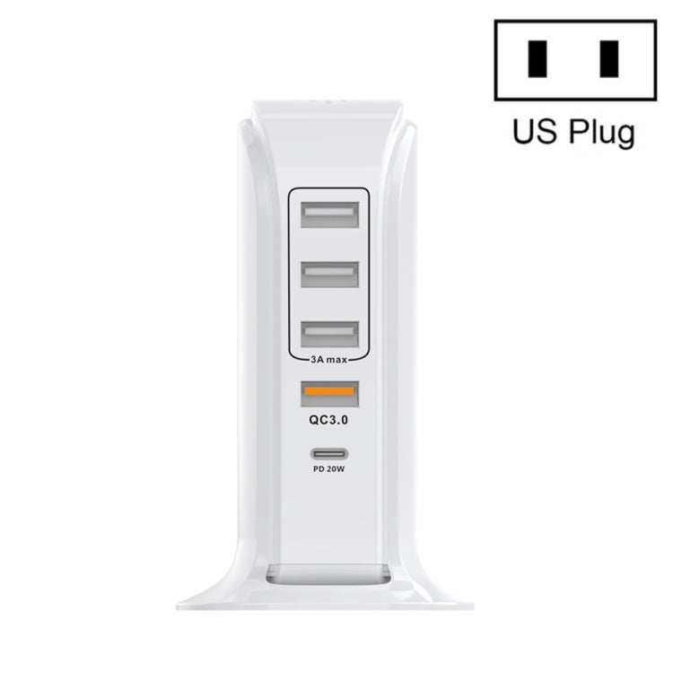 PD-36W PD3.0 + QC3.0 4-port USB Mobile Phone Charging Sailboat Multi Port Charger, US Plug - Multifunction Charger by buy2fix | Online Shopping UK | buy2fix