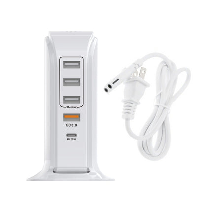 PD-36W PD3.0 + QC3.0 4-port USB Mobile Phone Charging Sailboat Multi Port Charger, US Plug - Multifunction Charger by buy2fix | Online Shopping UK | buy2fix