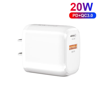 CS-20W Mini Portable PD3.0 + QC3.0 Dual Ports Fast Charger with 3A Type-C to 8 Pin Data Cable(US Plug) - Apple Accessories by buy2fix | Online Shopping UK | buy2fix