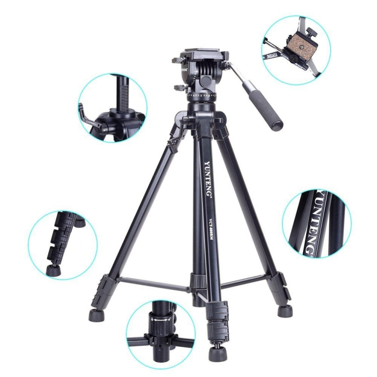 YUNTENG VCT-880 Aluminum Alloy Tripod Mount with Three-Dimensional Tripod Head - Tripods by YUNTENG | Online Shopping UK | buy2fix