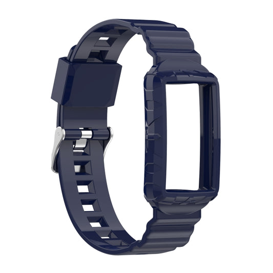 For Fitbit Charge 4 Silicone One Body Armor Watch Band(Navy Blue) - Smart Wear by buy2fix | Online Shopping UK | buy2fix