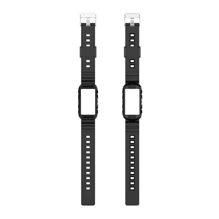 For Fitbit Charge 4 SE Silicone One Body Armor Watch Band(Black) - Watch Bands by buy2fix | Online Shopping UK | buy2fix