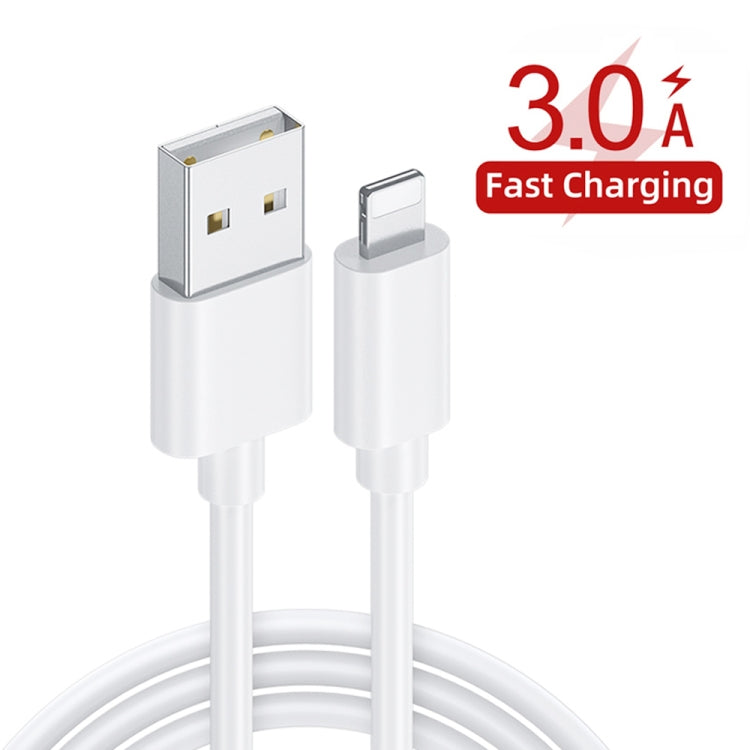 CA-25 QC3.0 USB 3A Fast Charger with USB to 8 Pin Data Cable, AU Plug(White) - Apple Accessories by buy2fix | Online Shopping UK | buy2fix