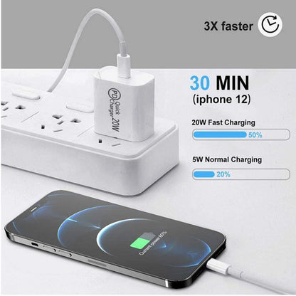 2m AU-20W PD USB-C / Type-C Travel Charger with USB-C to 8 Pin Data Cable, AU Plug - USB Charger by buy2fix | Online Shopping UK | buy2fix