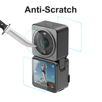 For DJI Action 2 ENKAY 0.2mm 9H Tempered Glass Screen Film, Version:Dual-Screen Combo - DJI & GoPro Accessories by ENKAY | Online Shopping UK | buy2fix