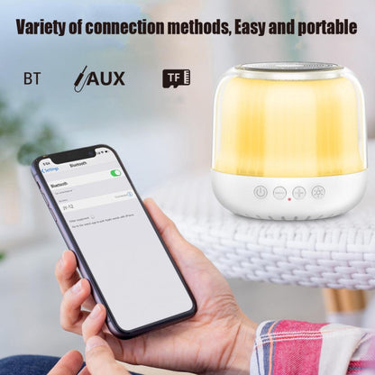 JY12 Full-screen RGB LED Breather Light Wireless Bluetooth Speaker(White) - Mini Speaker by buy2fix | Online Shopping UK | buy2fix