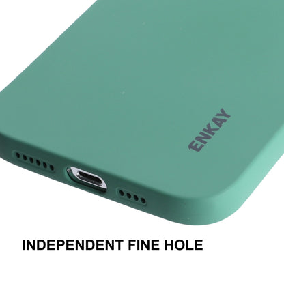 For iPhone 12 Pro ENKAY Liquid Silicone Phone Case(Dark Green) - iPhone 12 / 12 Pro Cases by ENKAY | Online Shopping UK | buy2fix