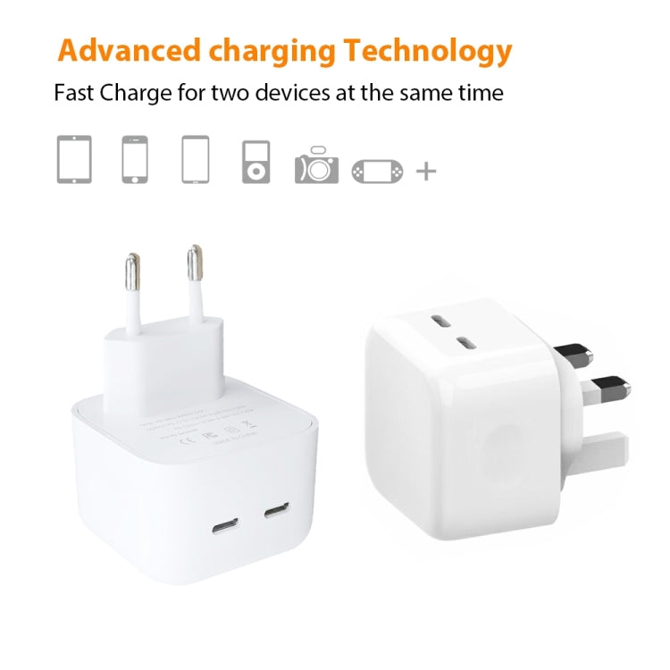 SDC-40W Dual PD USB-C / Type-C Charger for iPhone / iPad Series, EU Plug - Apple Accessories by buy2fix | Online Shopping UK | buy2fix