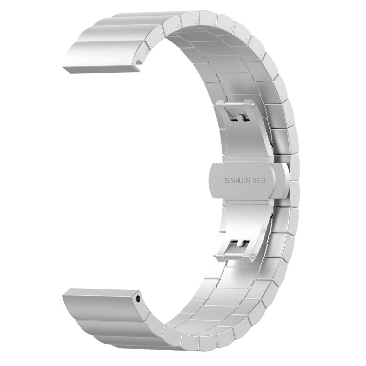 For Huawei Watch GT 3 Pro 43mm 20mm One Bead Butterfly Buckle Metal Steel Watch Band(Silver) - Smart Wear by buy2fix | Online Shopping UK | buy2fix
