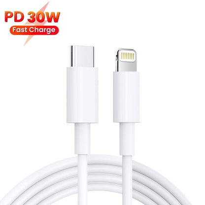 PD 35W Dual USB-C / Type-C Ports Charger with 1.5m Type-C to 8 Pin Data Cable, US Plug - Apple Accessories by buy2fix | Online Shopping UK | buy2fix