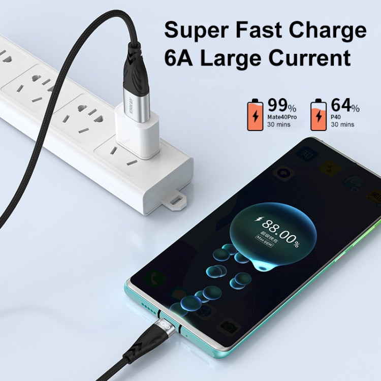 ENKAY Hat-Prince 2m PD100W 2 in 1 USB 3.0 / Type-C to Type-C 6A Super Fast Charging Data Cable - USB-C & Type-C Cable by ENKAY | Online Shopping UK | buy2fix