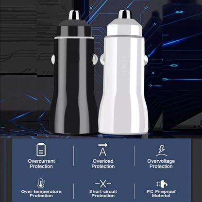 TE-P8 40W PD20W + PD20W Dual Port PD3.0 Car Charger with Type-c to Type-C Data Cable, Length: 1m(White) - In Car by buy2fix | Online Shopping UK | buy2fix