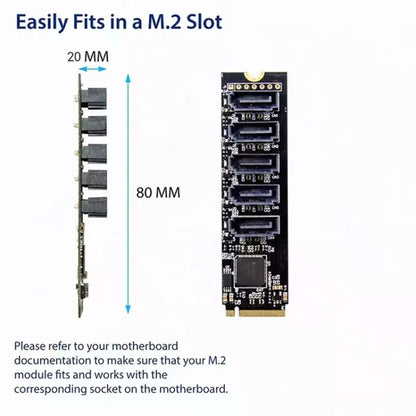 ST532 M.2 NGFF To 5 Ports SATA3.0 Hard Disk Expansion Card Adapter In Stock - Card Adapter by buy2fix | Online Shopping UK | buy2fix