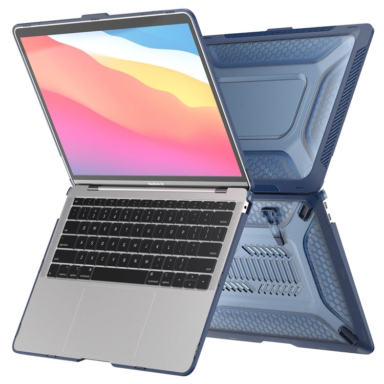 For MacBook Air 13.3 2018 A1932 ENKAY Hat-Prince 3 in 1 Protective Bracket  Case Cover Hard Shell with TPU Keyboard Film / Anti-dust Plugs, Version:US(Blue) - MacBook Air Cases by ENKAY | Online Shopping UK | buy2fix