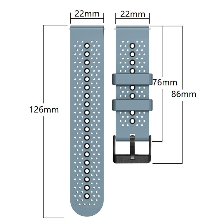 For Garmin vivoactive 4 22mm Perforated Two-Color Silicone Watch Band(Army Green+Black) - Watch Bands by buy2fix | Online Shopping UK | buy2fix