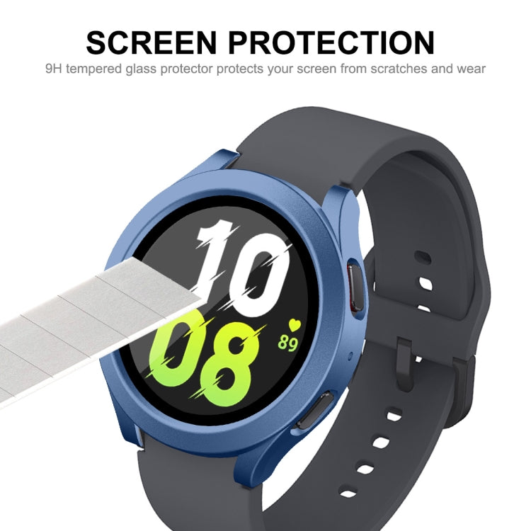 For Samsung Galaxy Watch4/5 40mm ENKAY Hat-Prince Waterproof Full Coverage PC Frame + 9H Tempered Glass Case(Dark Green) - Watch Cases by ENKAY | Online Shopping UK | buy2fix