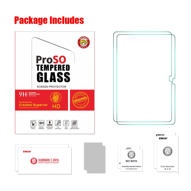 For Samsung Galaxy Tab S8+ 12.4 2pcs ENKAY 0.33mm Explosion-proof Tempered Glass Film - For Samsung Tab by ENKAY | Online Shopping UK | buy2fix