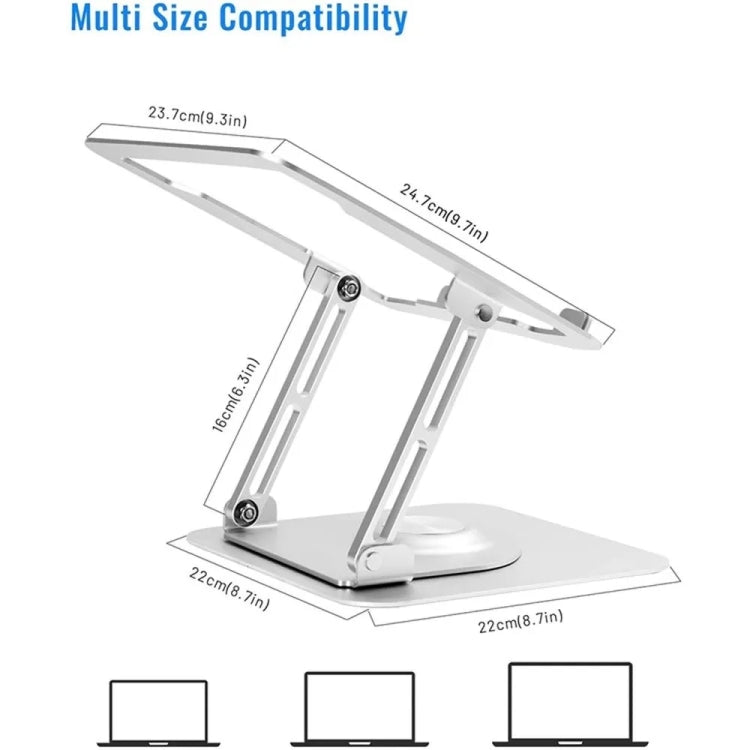 D147 Foldable 360 Degree Rotating Laptop Lifting Bracket Aluminum Alloy Notebook Desktop Stand(Black) -  by buy2fix | Online Shopping UK | buy2fix