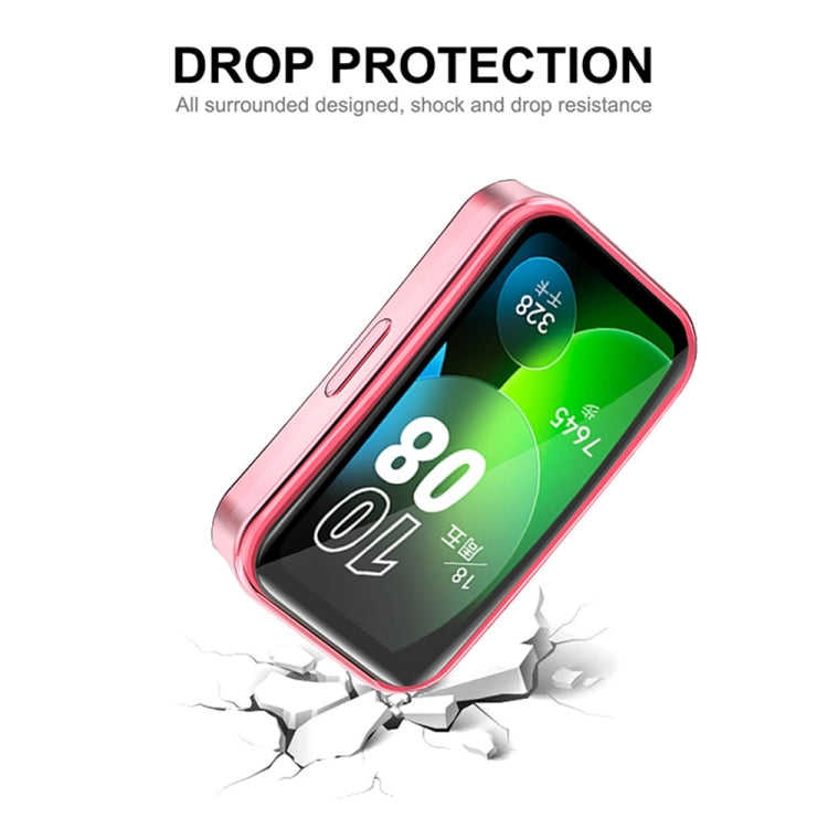 For Huawei Band 8 / 9 ENKAY Hat-Prince Full Coverage Electroplated Soft TPU Watch Case with Screen Protection(Pink) - Watch Cases by ENKAY | Online Shopping UK | buy2fix