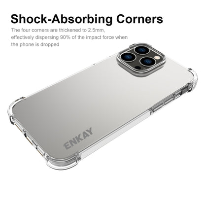 For iPhone 14 Pro Max ENKAY Transparent TPU Shockproof Phone Case with Glass Film - iPhone 14 Pro Max Cases by ENKAY | Online Shopping UK | buy2fix