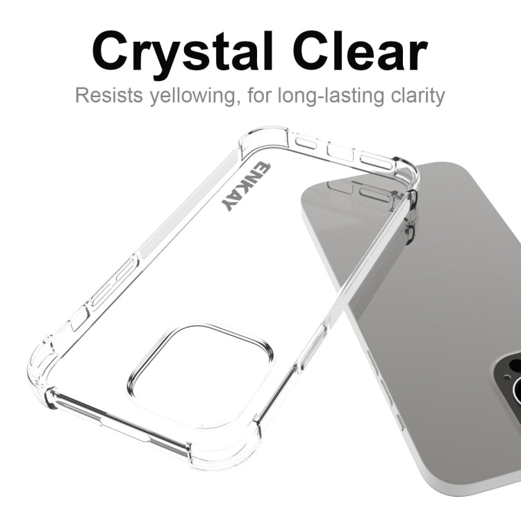 For iPhone 14 Pro Max ENKAY Transparent TPU Shockproof Phone Case with Glass Film - iPhone 14 Pro Max Cases by ENKAY | Online Shopping UK | buy2fix