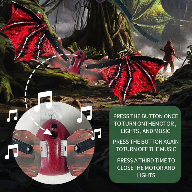 Rockwoo R02 Electric Dinosaur Wings with Lighting and Music(Red) - Music Toys by buy2fix | Online Shopping UK | buy2fix