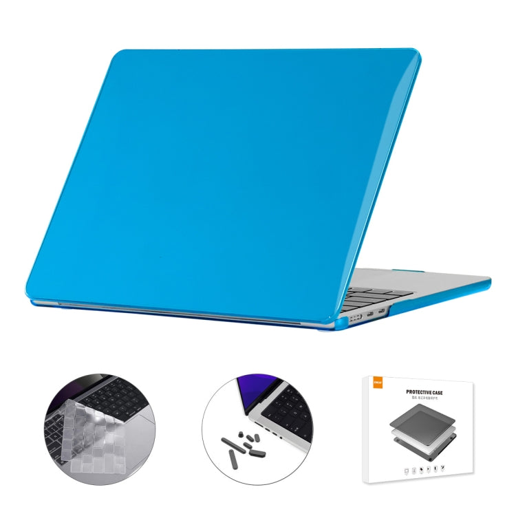 For MacBook Air 15.3 A2941 ENKAY EU Version 3 in 1 Crystal Protective Case with TPU Keyboard Film & Anti-dust Plugs(Light Blue) - MacBook Air Cases by ENKAY | Online Shopping UK | buy2fix