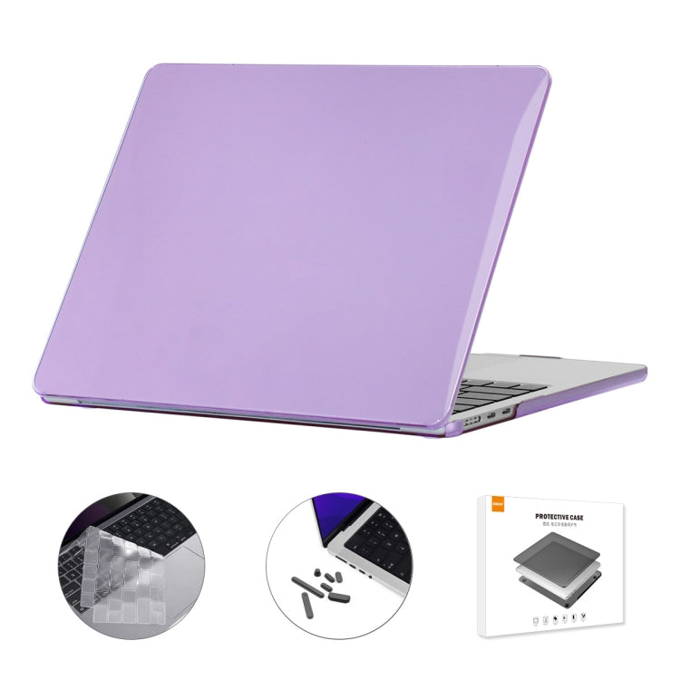 For MacBook Air 15.3 A2941 ENKAY EU Version 3 in 1 Crystal Protective Case with TPU Keyboard Film & Anti-dust Plugs(Light Purple) - MacBook Air Cases by ENKAY | Online Shopping UK | buy2fix