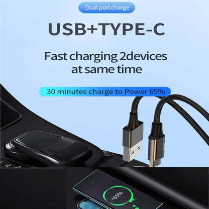 P35 48W PD30W + QC3.0 18W USB Transparent Car Charger with Type-C to 8 Pin Phone Data Cable(Transparent) - Car Charger by buy2fix | Online Shopping UK | buy2fix