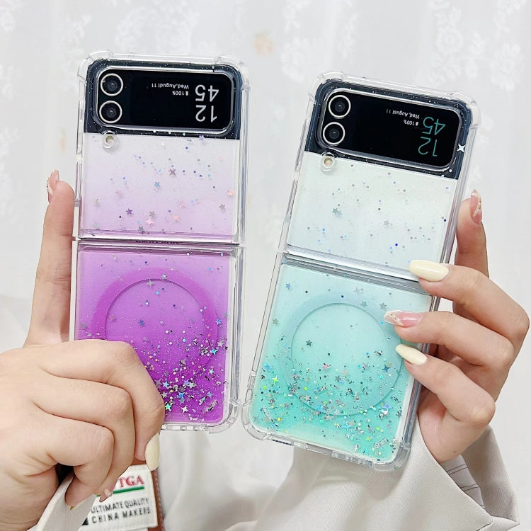 For Samsung Galaxy Z Flip4 Magsafe Glitter TPU Phone Protective Case(Purple) - Galaxy Z Flip4 5G Cases by buy2fix | Online Shopping UK | buy2fix