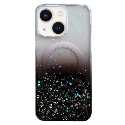 For iPhone 14 Plus MagSafe Glitter Hybrid Clear TPU Phone Case(Black) - iPhone 14 Plus Cases by buy2fix | Online Shopping UK | buy2fix