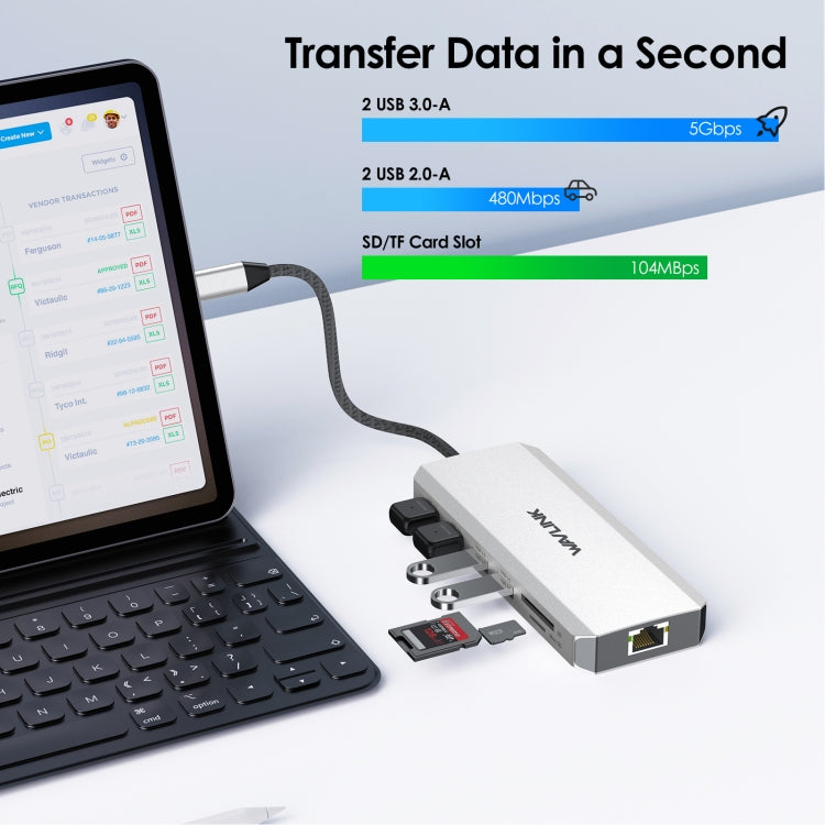 Wavlink UMD303 4K HDMI Multiport Adapter USB-C HUB Triple Monitor 12-in-1 Laptop Docking Station - USB HUB by WAVLINK | Online Shopping UK | buy2fix