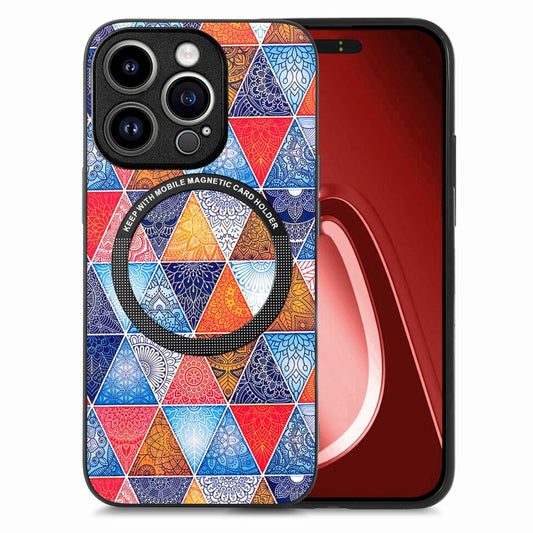 For iPhone 15 Pro Max Colored Drawing Leather Back Phone Case(Rhombus Mandala) - iPhone 15 Pro Max Cases by buy2fix | Online Shopping UK | buy2fix