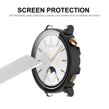 For Huawei Watch GT 4 41mm ENKAY Hat-Prince Full Coverage PC + Tempered Film Integrated Watch Protective Case(Dark Blue) - Watch Cases by ENKAY | Online Shopping UK | buy2fix