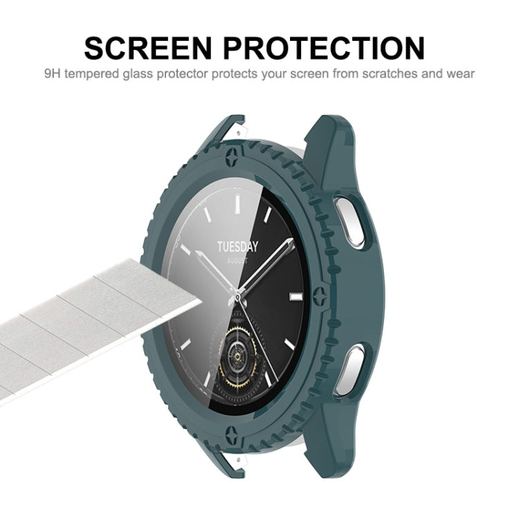 For Xiaomi Watch S3 ENKAY Hat-Prince Full Coverage PC + Tempered Glass Film Integrated Watch Case(Dark Blue) - Watch Cases by ENKAY | Online Shopping UK | buy2fix