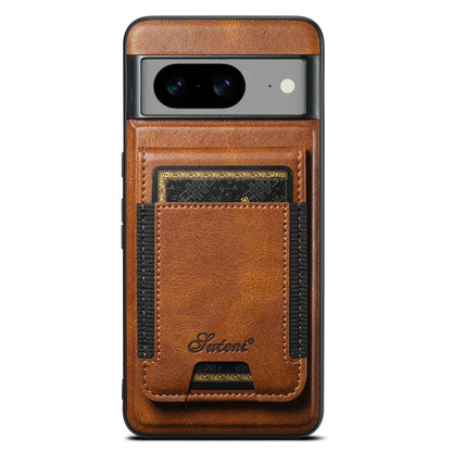 For Google Pixel 6 Suteni H17 Oil Eax Leather Detachable Wallet Phone Case(Brown) - Google Cases by Suteni | Online Shopping UK | buy2fix