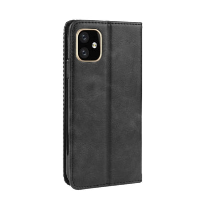 For iPhone 11 Magnetic Buckle Retro Crazy Horse Texture Horizontal Flip Leather Case , with Holder & Card Slots & Photo Frame(Black) - iPhone 11 Cases by buy2fix | Online Shopping UK | buy2fix