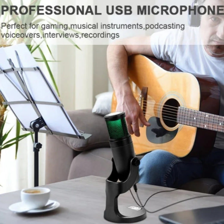 JMARY MC-PW9 USB Cable Microphone Voice Recording Tool RGB Light - Microphone by Jmary | Online Shopping UK | buy2fix