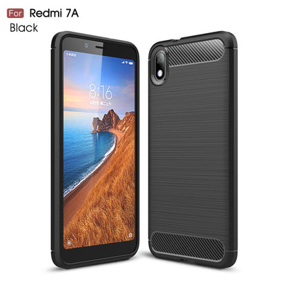 Brushed Texture Carbon Fiber TPU Case for Xiamo Redmi 7A(Black) - Xiaomi Cases by buy2fix | Online Shopping UK | buy2fix