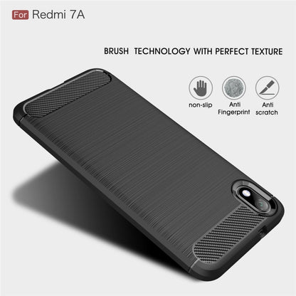 Brushed Texture Carbon Fiber TPU Case for Xiamo Redmi 7A(Navy Blue) - Xiaomi Cases by buy2fix | Online Shopping UK | buy2fix