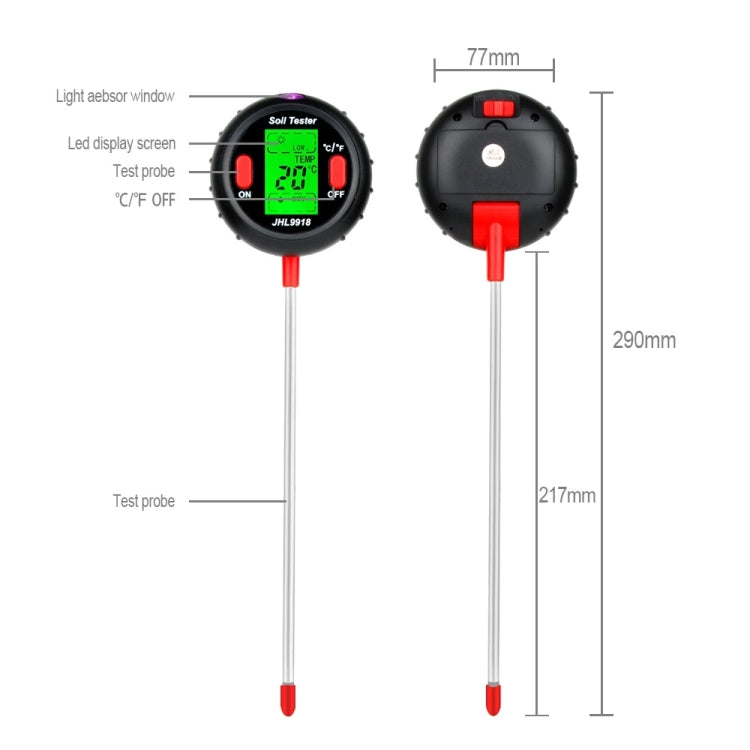 RZ104 Soil PH Meter Humidity Detector Digital PH Meter Soil Monitor PH Gardening Plant Soil Tester - Consumer Electronics by buy2fix | Online Shopping UK | buy2fix