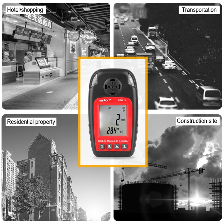 WINTACT WT8825 Carbon Monoxide Detector Independent CO Gas Sensor Warning-up High Sensitive Poisoning Alarm Detector - Gas Monitor by Wintact | Online Shopping UK | buy2fix