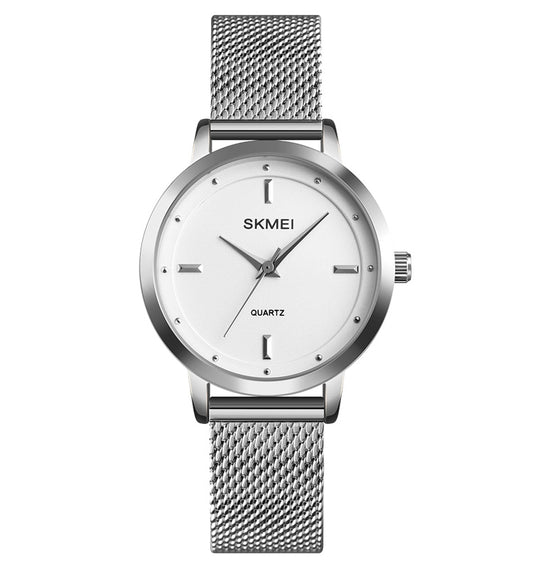 SKMEI 1528 Simple Fashion Lady Watch Casual Netting Scale(Silvery) - Sport Watches by SKMEI | Online Shopping UK | buy2fix