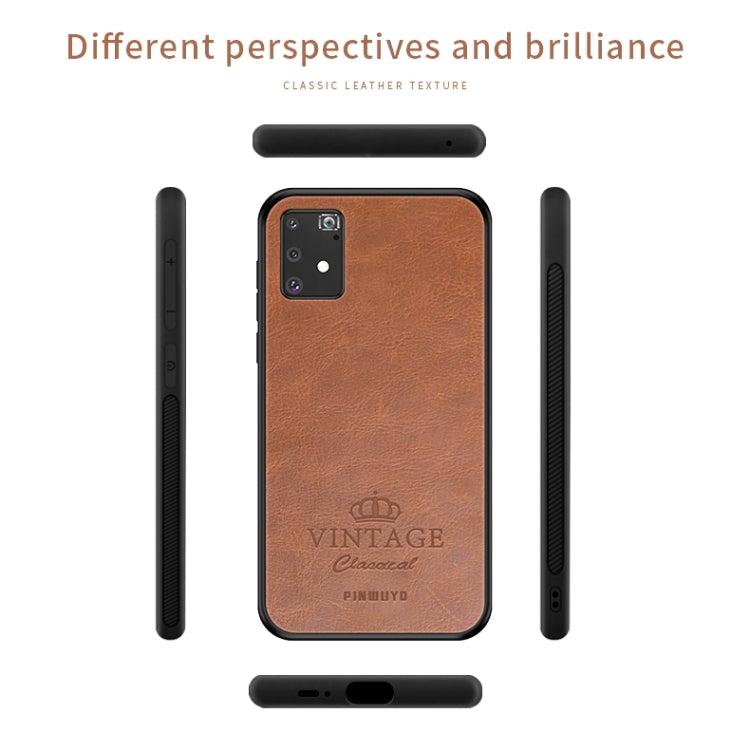 For Galaxy A91 / S10 Lite PINWUYO Pin Rui Series Classical Leather Texture PC + TPU Waterproof  Anti-fall All-inclusive Protective Case Shell(Black) - Galaxy Phone Cases by PINWUYO | Online Shopping UK | buy2fix